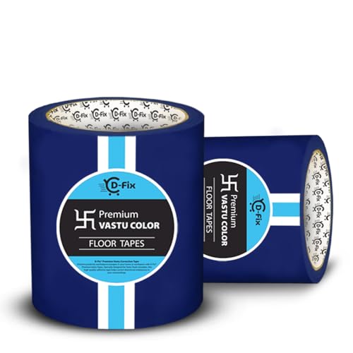 Image of D-fix Vastu Color Floor Tapes | 4 Inch Wide, 25M Each | Blue | Vastu Dosh Remedy, Vastu Correction for WC, Toilet, Entrance, Home & Office (1 Rolls Pack)