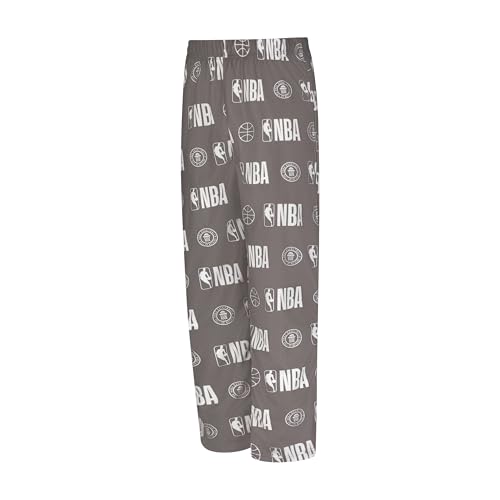 Ultra Game Adult Unisex NBA Official Logo All-Over Print Pajama Pants – Flannel Black & Heather Gray2
