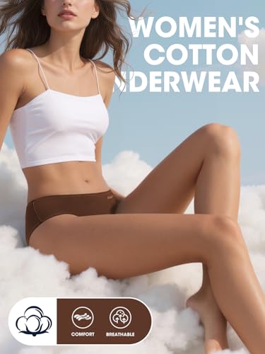 Image of Cotton Underwear for Women Stretch Low Rise Bikini Panties 6 Pack