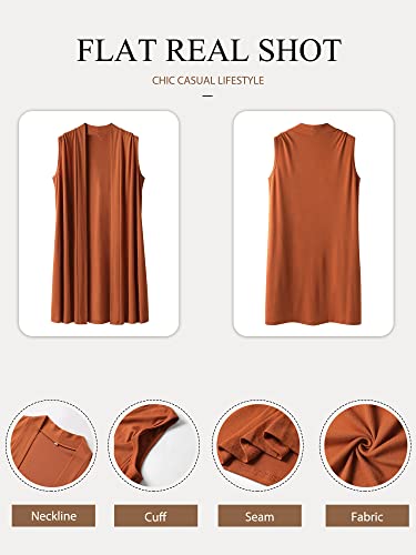 ZXZY Women Casual Sleeveless Open Front Tunic Vest Long Cardigan Tops Coat2