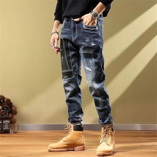 Men Spring Classic Trend Elastic Straight Leg Jeans Casual Comfort Small Foot Pants3