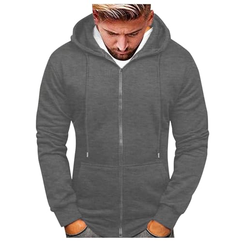 Zipper Hoodies for Men Lightweight Solid Color Long Sleeve Hooded Sweatshirt Full Zip Hoodie 2025 Sports Jackets with Pockets