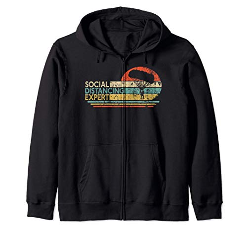 Social Distancing Expert Skydiving Vintage Sky Diver Gift Felpa con Cappuccio