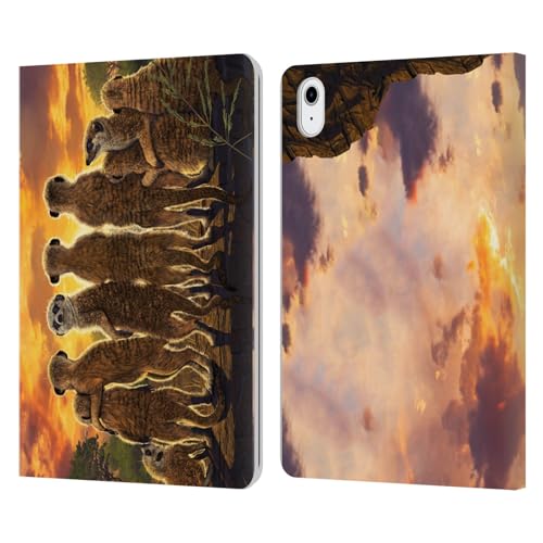 Étui portefeuille en cuir pour iPad Air 11 2020/2022/2024/2025 Meerkat
