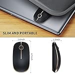 Vssoplor Wireless Mouse, 2.4G Slim Portable Computer Mouse with Nano Receiver Quiet Silent Optical Laptop Mouse for Notebook, PC, Laptop, Computer-Black and Gold - Image 5