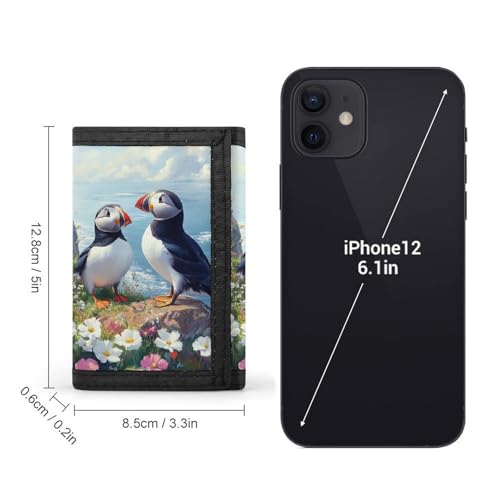 Puffines Birds Trifold Wallet Slim Credit Card Holder Minimalist Front Pocket Money Clip for Women Men2