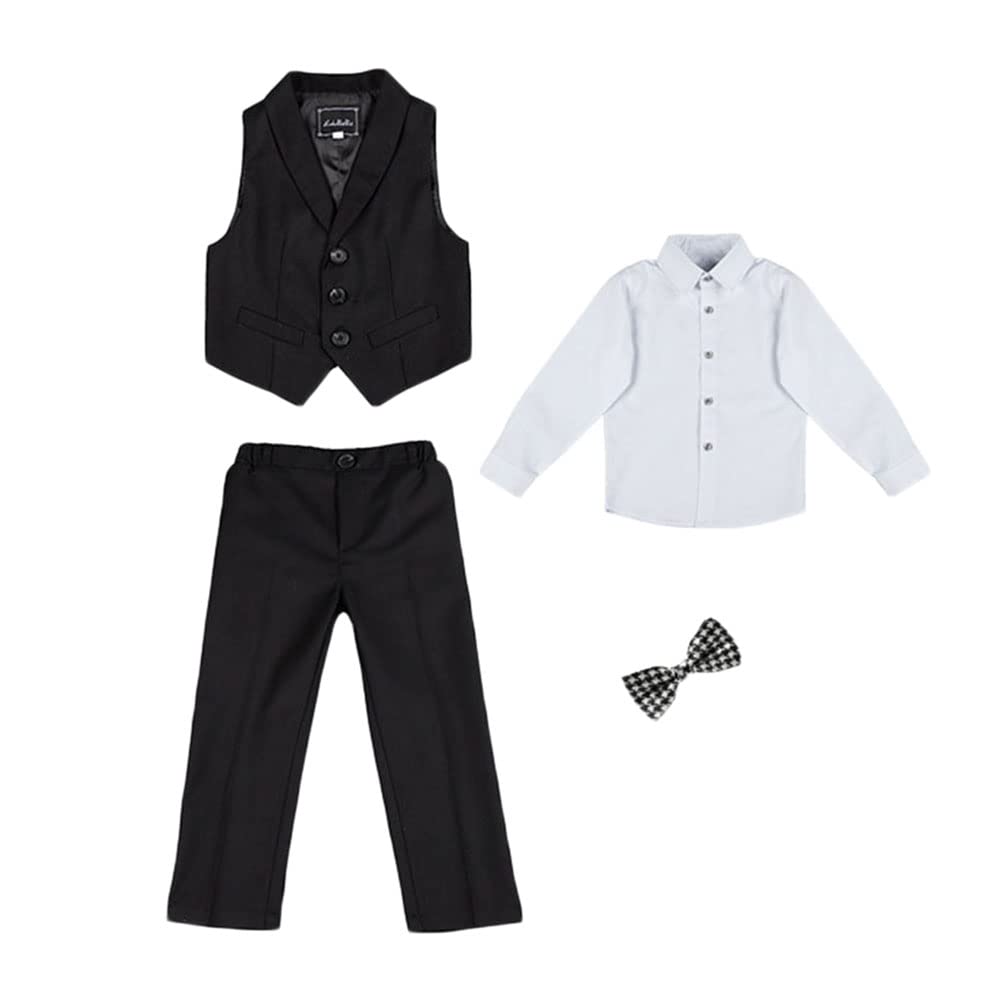Niño Traje de Ceremonia Conjunto de 3/4 Piezas Chleco Pantalones Conjunto de Traje Conjuntos de Boda Ceremonia para Bautizo Comunión 3-12 Años