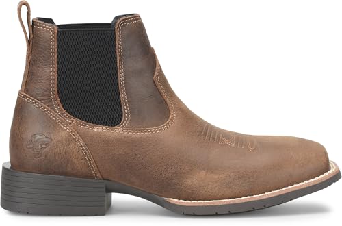 PHANTOM RIDER Dorton Mens Chelsea Boots Western Leather Square Toe Slip On Cowboy Dress Casual Work Ranch Wide Fit2