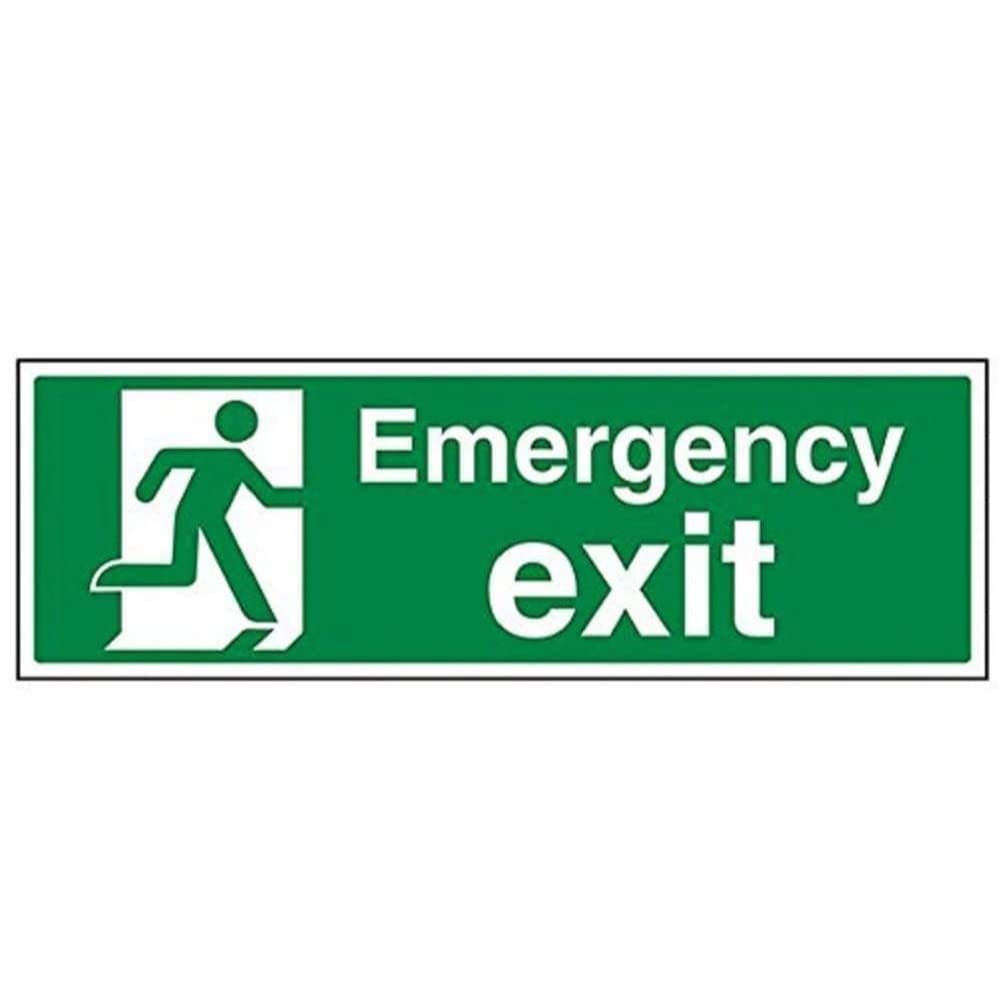 V Safety Emergency Exit Sign - 450mm x 150mm - Self Adhesive Vinyl