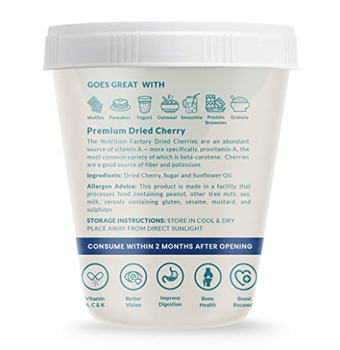 Image of The Nutrition Factory Red Cherry 350g | 99.9% Fat Free | Rich Vitamin A | Candied | Celebrations