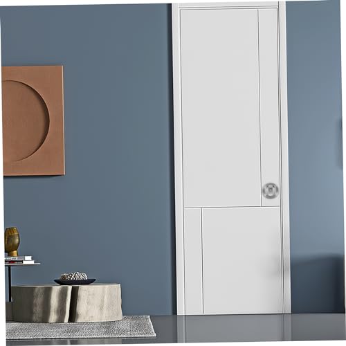 Cerradura para puerta corrediza Holibanna acabado níquel satinado con cierre de privacidad para baño, manija de puerta corrediza, indicador, acabado plateado resistente para uso doméstico miniatura 7