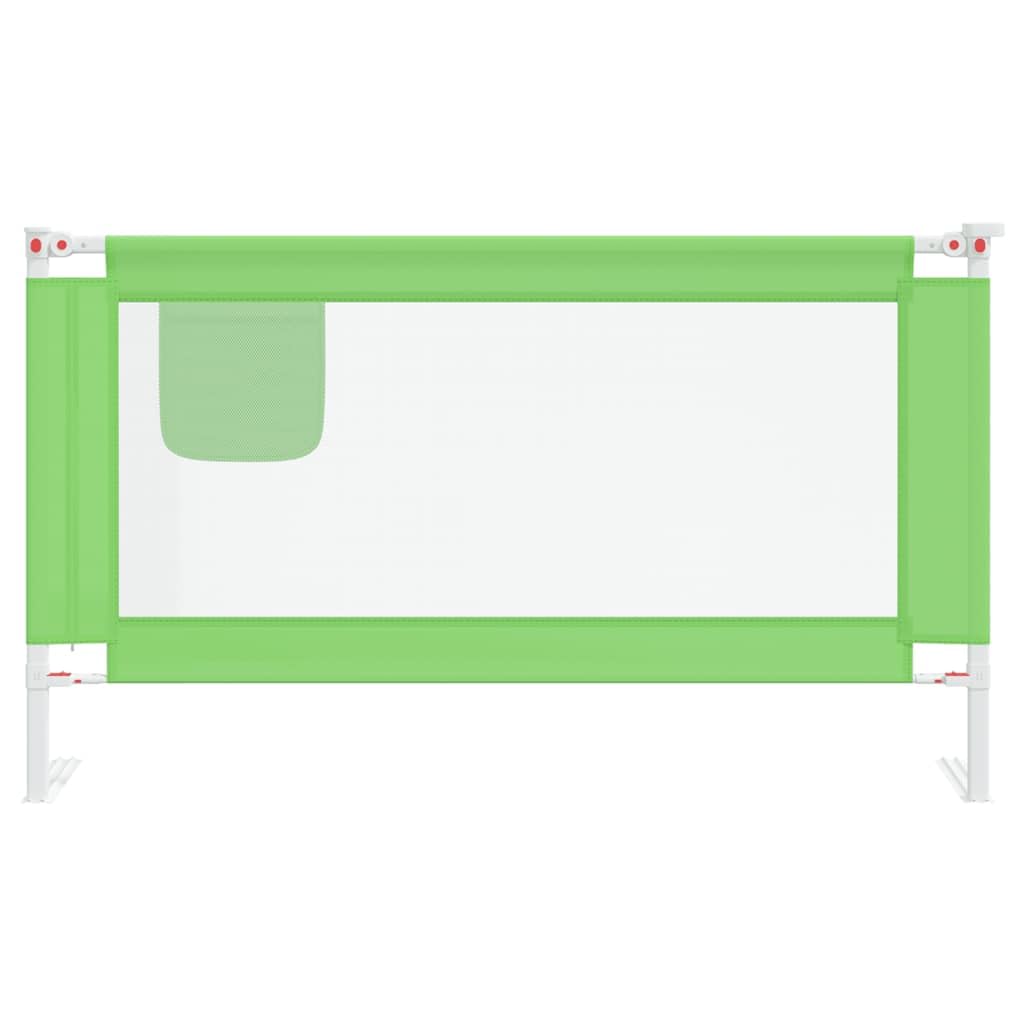 Kleinkind-Bettschutzgitter Grün 140x25 cm Stoff mit höhenverstellbarem Rausfallschutz, Bettschranke für Kinderbett, Absturzsicherung und Seitenschutz für Babysicherheit im Schlafzimmer