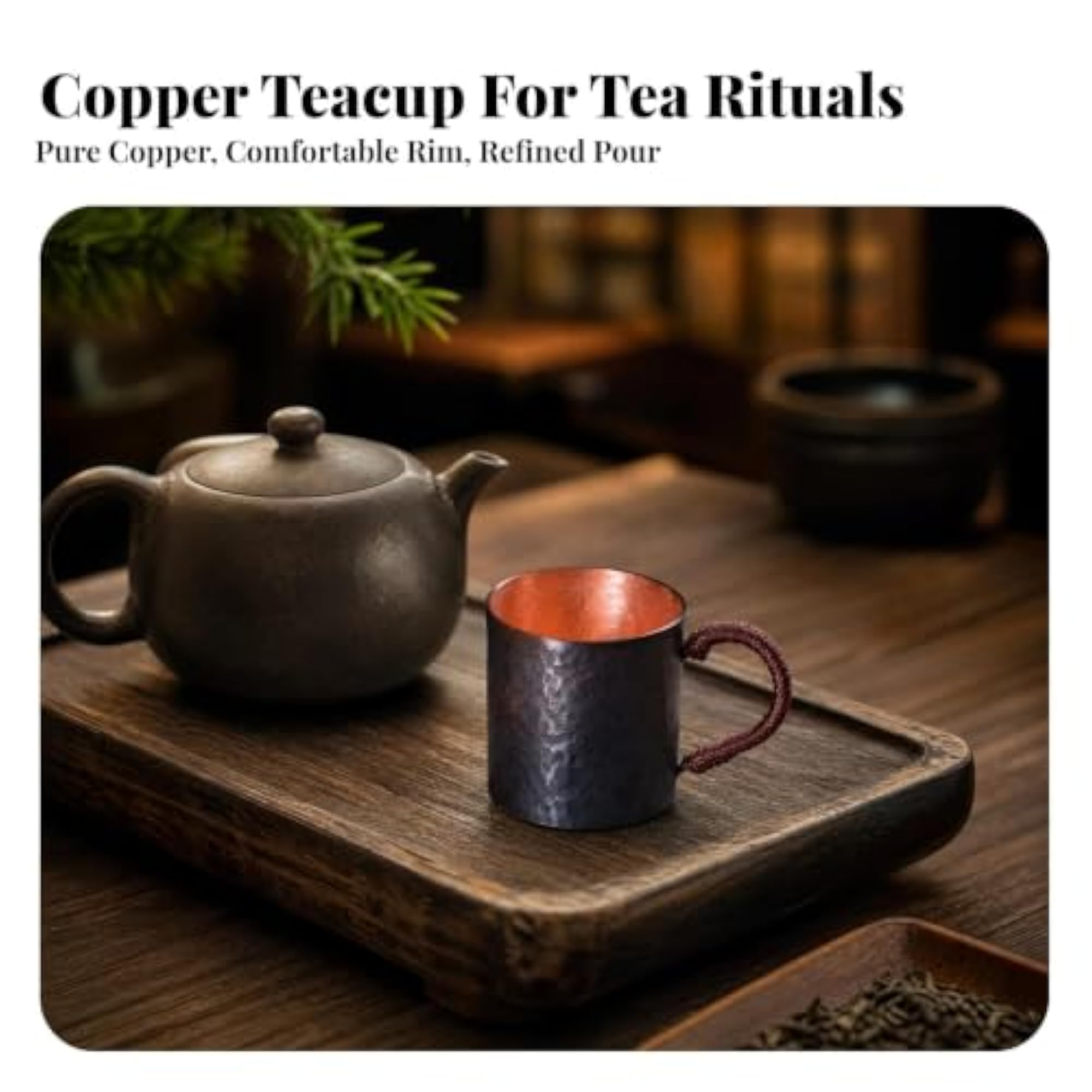 Handmade Pure Copper Cup, Handcrafted Hammered Drinkware