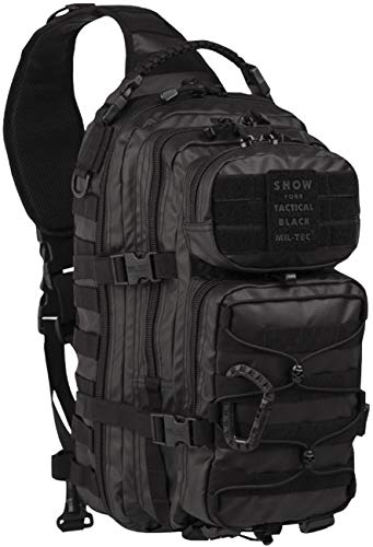 Mil-Tec One Strap Backpack Us Style Assault Pack (Tactical Black/Large)