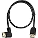 Exuun HDMI 2.0 Male to Male Cable 90 Degree, 2 Feet / 60cm Gold Plated High Speed HDMI Male to Male Right Angle Cable 60Hz, 4K 2K (M/M Right)