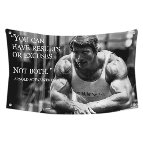 Cayyon Arnold Schwarzenegger You Can Have Results or Excuses Not Both Tapestry Banner Flag 3x5 Feet College Dorm Frat Home Living Room Decor Wall Art