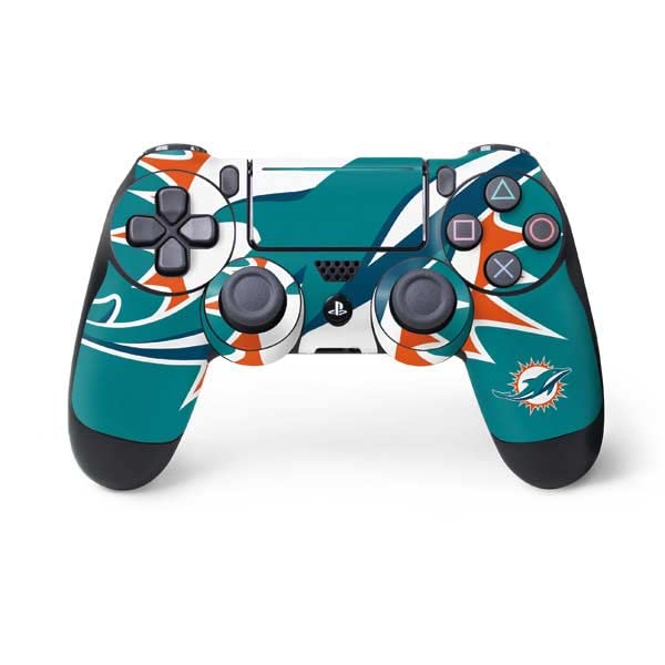 Skinit Decal Gaming Skin Compatible with PS4 Pro/Slim Controller - Officially Licensed NFL Miami Dolphins Large Logo Design