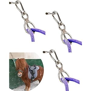 Set of 3-Stainless Steel Horse Tie Ring, Horse Tack and Supplies, Safe Horse Accessories,Horse Training Equipment with Eye Bolt,Quick Snap,Humane Way Tie Ring,Prevent Horses from Pulling Back