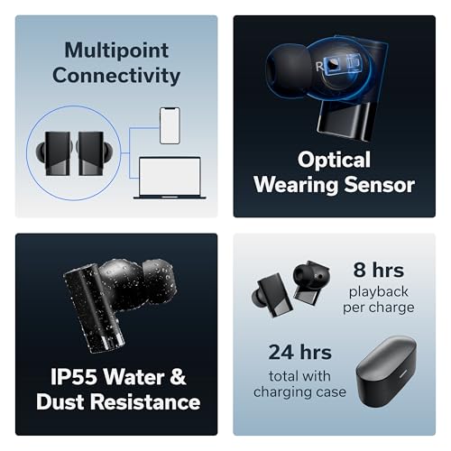 Image of Status Pro X Wireless Earbuds, Triple Speaker Driver, Hi-Res Audio with LDAC, 52dB ANC, 6 Beamforming Mics with VoiceLoom AI for Clearest Calls (Moonbeam)