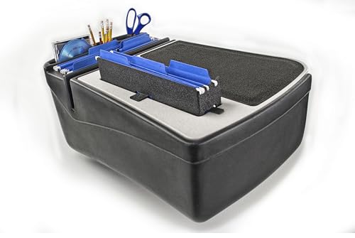 Image of AutoExec Efficiency FileMaster Car Desk for Your Vehicle Workstation and Mobile Office, Grey