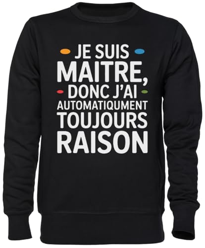 Sweat-shirt Maître humour noir en jersey : l'idée cadeau unisexe