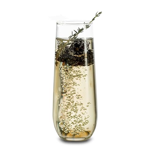 Libbey 228 Stemless Champagne Flutes Glass, 8.5 Oz...