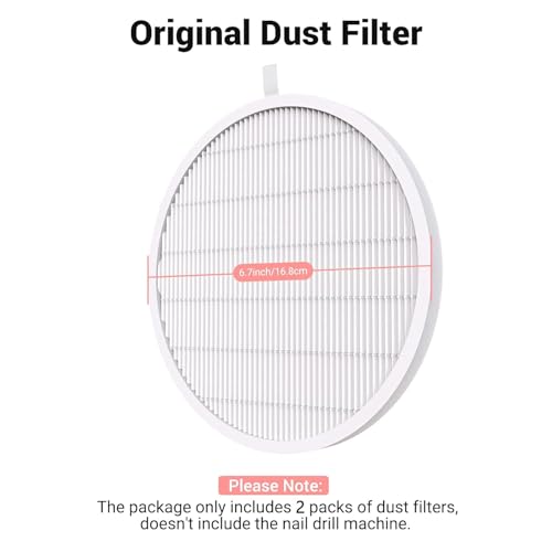 Image of MelodySusie Nail Dust Collector with Reusable Filter, Powerful Nail Vacuum Fan Vent Dust Collector Extractor Electric Dust Suction Machine for Acrylic Gel Nail Polishing, Nail Salon (4 Pack Filter)