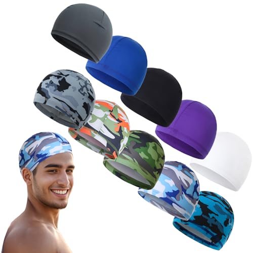Gvhntk 10 Pcs Cooling Skull Caps for Men Cap Welding Helmet Liner Sweat Wicking Head Wrap Bicycle Beanie Cycling Running Hat