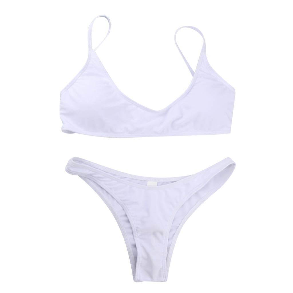enakshi (label) Enakshi Women Detachable Padded Push Up Bikini Set Two Piece Swimsuit White XL| Sporting Goods|Water Sports|Swimwear & Safety|Swimwear|Women-picture-37