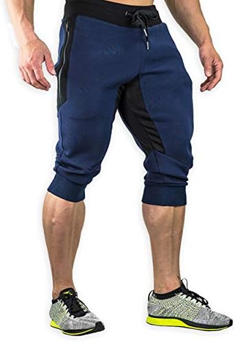 Yoga Shorts Below Knee Zipper Pockets 