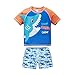 Toddler Boys Two Swimsuits Short Sleeve Print Top Shorts Set Swimwear Children's Swimsuit Two Just Don (B, 6-7 Years)