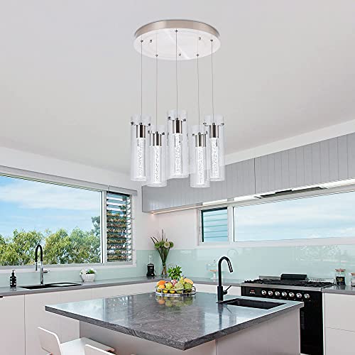 Image of 5-Light Modern Bubble Pendant Ceiling Light Fixture for Kitchen