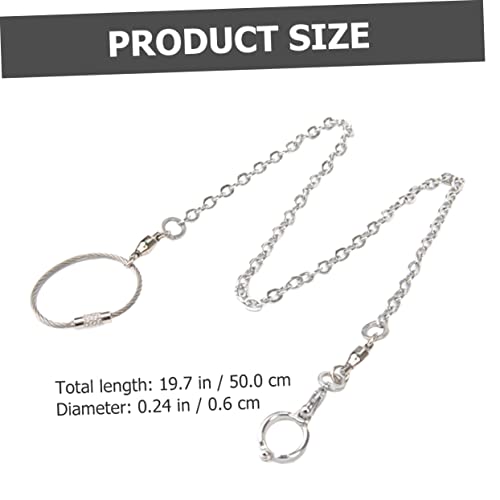 Mipcase Parrot Leash Stainless Budgerigar Flying Cockatiel Accessory Adjustable Walking Ring Train Training Macaw Fig Chain Bird Rope Steel Anklet for Pet Conure Harness Outdoor Fly - Image 2
