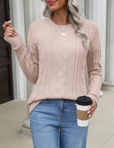 Zeagoo Cream Sweater Womens Trendy Business Cable Knit Chunky Fall Pullover - image 3