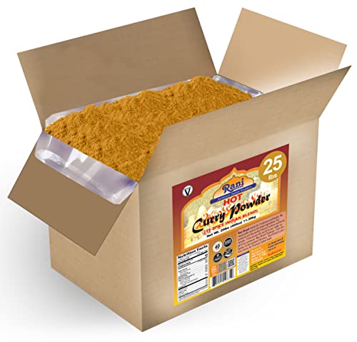 Rani Curry Powder Hot (11-Spice Authentic Indian Blend) 400oz (25lbs) 11.36kg Bulk Box ~ All Natural | Salt-Free | Vegan | No Colors | Gluten Friendly | NON-GMO | Kosher | Indian Origin