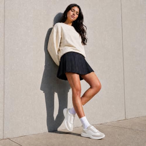 Image of Vepose Women's Retro Platform Sneakers Lightweight Lace Up Walking Shoes | Designer dressy chunky sneakers, memory foam cushioning, non slip sole, stylish woven or PU looks, work, travel, errands