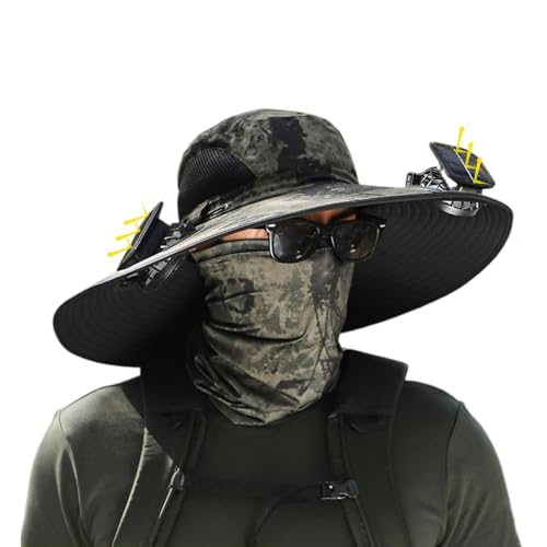 Chapeau de refroidissement avec ventilateur solaire et batterie USB intégrée