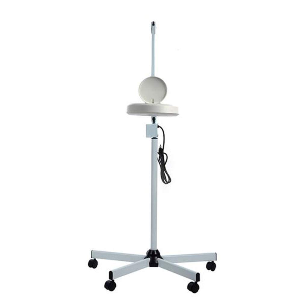 Lámpara LED De Aumento 5X con Soporte De Suelo Rodante, Brazo Giratorio Ajustable Lámpara Lupa De Belleza para Tatuajes Lámpara Plegable para Salón De Belleza SPA Cuidado De Uñas