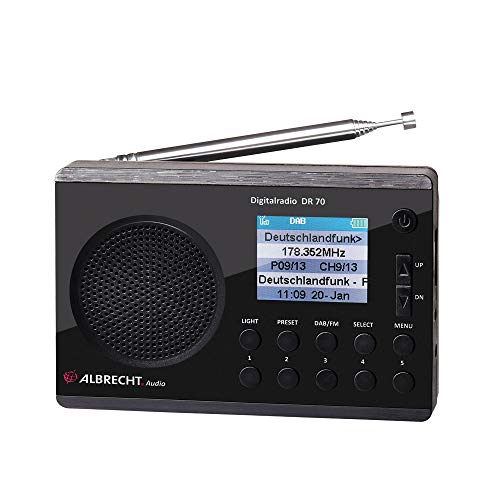 Albrecht 27370 - Radio Digital (Dab + / FM, 230 V, batería), Color Negro