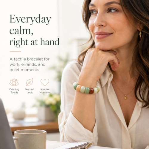 Image of Fidget Bracelet Bodhi Seed Bracelets Anxiety Fidget Bracelets Protection Healing Stretch Alleviate Anxiety Stress Protection Healing Bodhi Jewelry Gifts for Women Men
