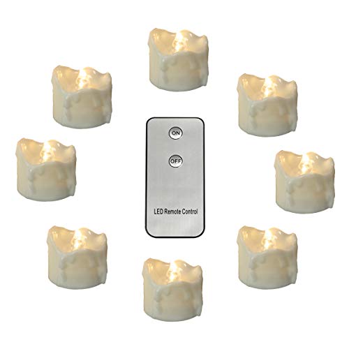 Warm White Tea Lights Battery Operated with Remote Control, 12pcs Electronic Unscented Candles Flickering Tea Lights for Home Décor, Kids Craft, Table, Hanging Tree