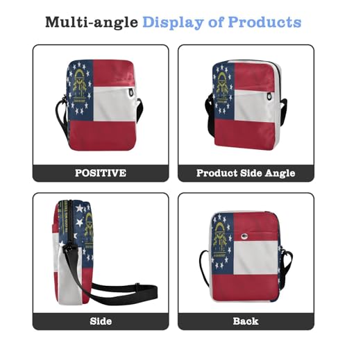 State Of Georgia Ga Flags mens messenger bag mens shoulder bags crossbody Shoulder Hand Bags Adjustable Strap for Casual Casual4
