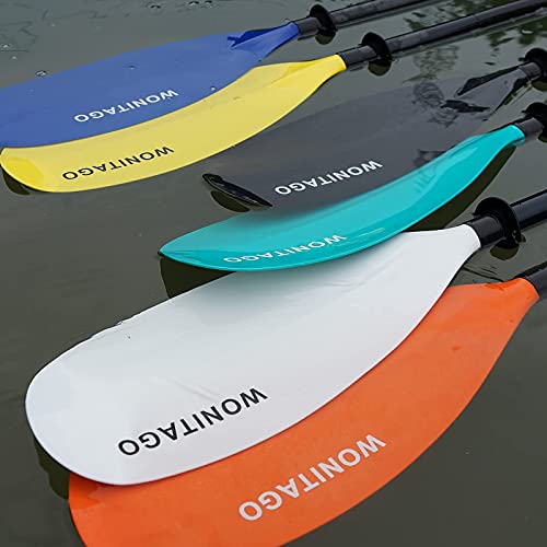 Wonitago Kayak Paddles With Alloy Shaft And Pp Blade, Floating Kayaking Oars, Adjustable 230-250 Cm/90-98 Inches, Teal #TOP6