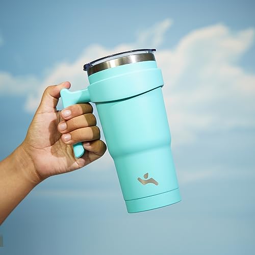 Image of Konokyo 20 oz Tumbler with Handle and Straw, Insulated Travel Mug