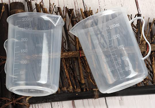 Juego de 2 vasos medidores plásticos con asa 300 ml miniatura 7