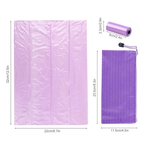 Image of 146Pcs Disposal Sanitary Napkin Bags, Purple Feminine Privacy Protection Sanitary Tampons Menstrual Liners Bag, Personal Disposal Hygiene Period Diapers Bag for Women (144pcs with 2pcs Zipper Bags)