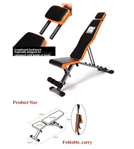 Treadmill Foldable,Multifunction Foldable Weight Bench Adjustable Non-Slip Dumbbell Stool Portable Profession Fitness Chair for Home Gym Dedicated Ab Training etcA BJY969 (Color : A)