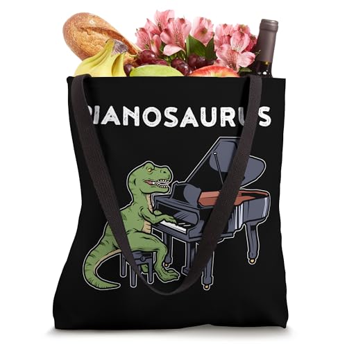 Grand Piano Gift Kids Pianist Gift Dinosaur Music Piano Tote Bag miniatura 4