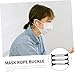 HAPINARY Mask Extender Straps 3pcs Black Long Face Mask Ear Hooks with Cord Extension Buckle Anti-Ear Safety Strap for Adults for All-Day Wear