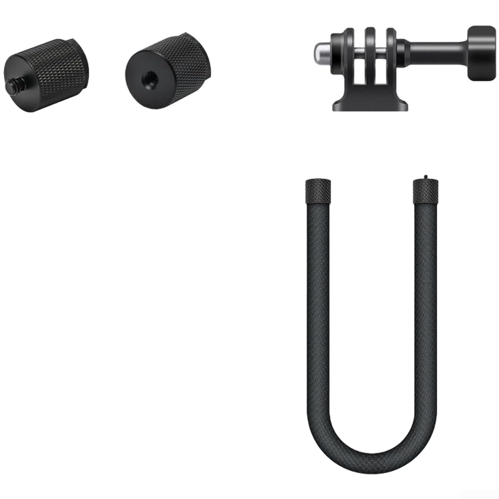 Supporto flessibile per action cam con vite da 1/4", silicone e lega di alluminio, deformabile per Insta360 e altre fotocamere sportive, ideale per viaggi e vlogging (B)